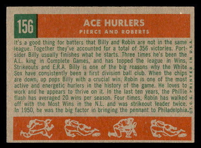 1959 Topps Baseball #156 Robin Roberts Billy Pierce EX-MT 540162