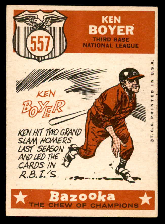 1959 Topps Baseball #557 Ken Boyer A.S. Cardinals EX-MT 540163