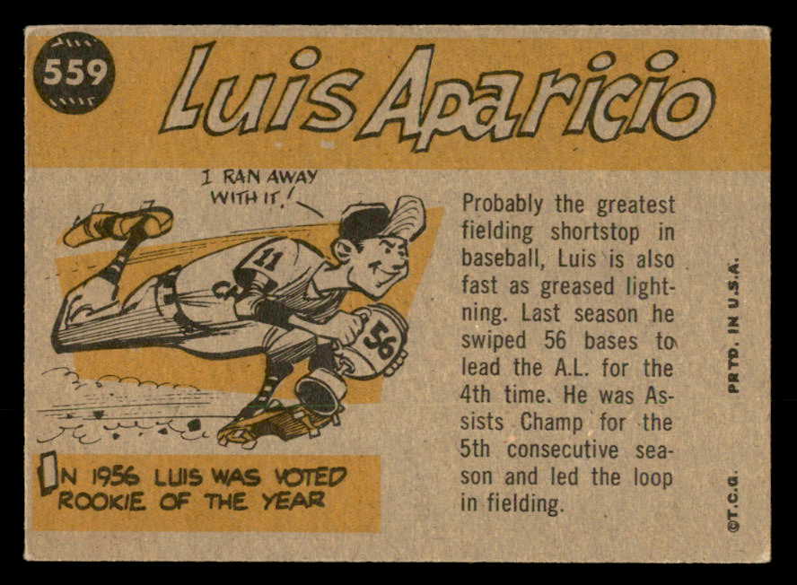 1960 Topps Baseball #559 Luis Aparicio A.S. White Sox EX 540255