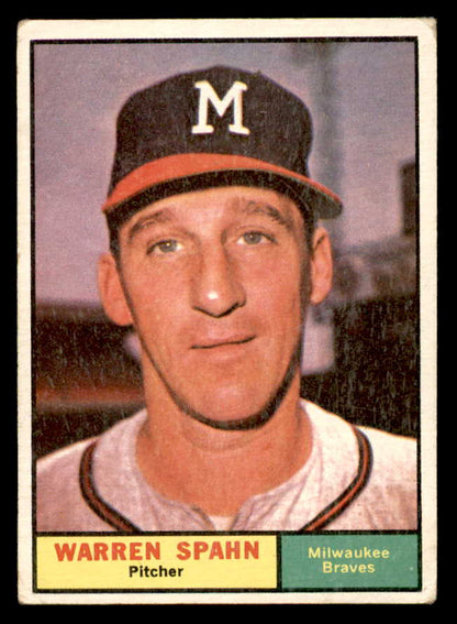 1961 Topps Baseball #200 Warren Spahn Braves VG 540348