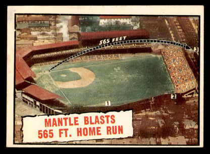 1961 Topps Baseball #406 Mickey Mantle IA Yankees EX 540411