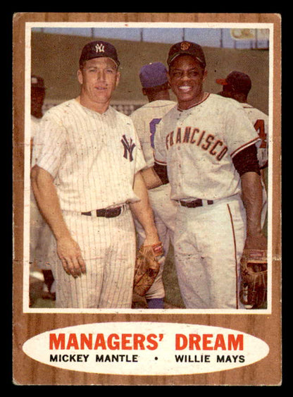 1962 Topps Baseball #018 Mickey Mantle Willie Mays VG-EX 540540