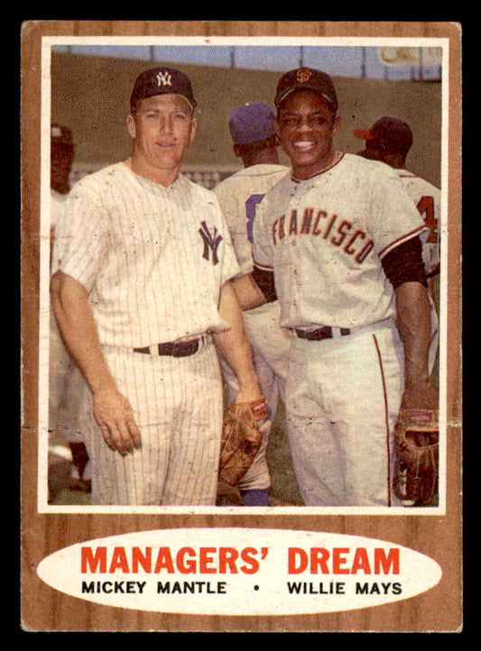 1962 Topps Baseball #018 Mickey Mantle Willie Mays VG-EX 540540