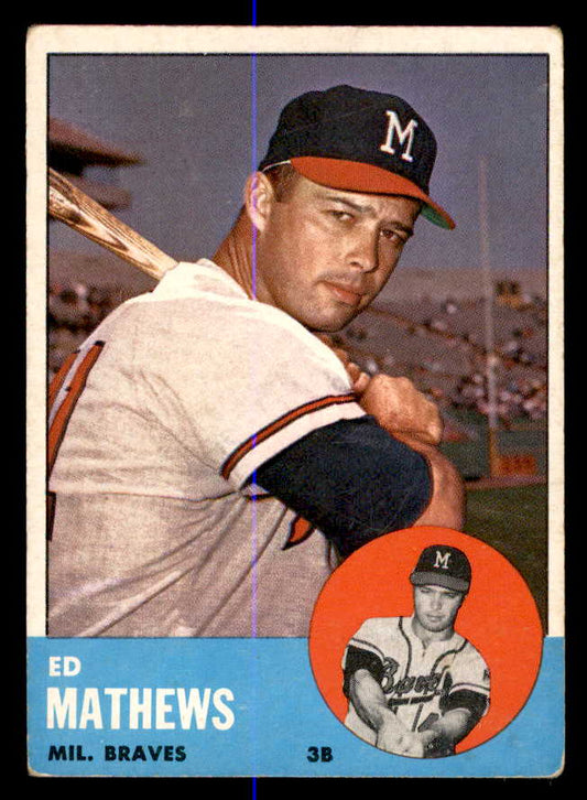 1963 Topps Baseball #275 Eddie Mathews Braves VG-EX 540657
