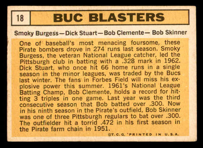 1963 Topps Baseball #018 Roberto Clemente Smoky Burgess VG-EX 540664