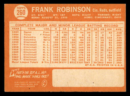 1964 Topps Baseball #260 Frank Robinson Reds VG-EX 540688