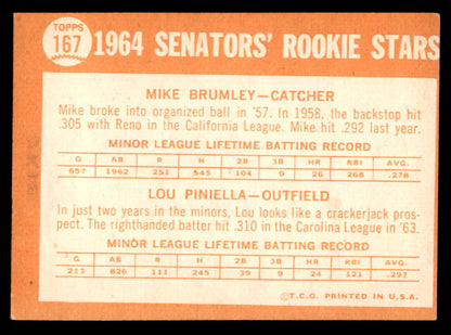 1964 Topps Baseball #167 Lou Piniella Senators VG-EX 540690