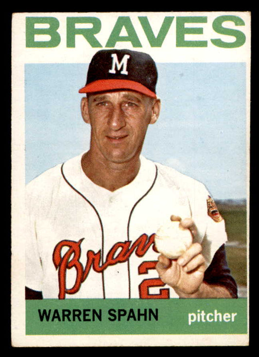 1964 Topps Baseball #400 Warren Spahn Braves EX 540692
