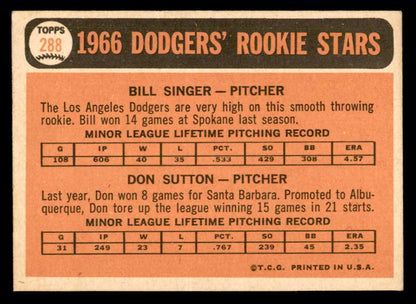 1966 Topps Baseball #288 Don Sutton Dodgers EX-MT 540855