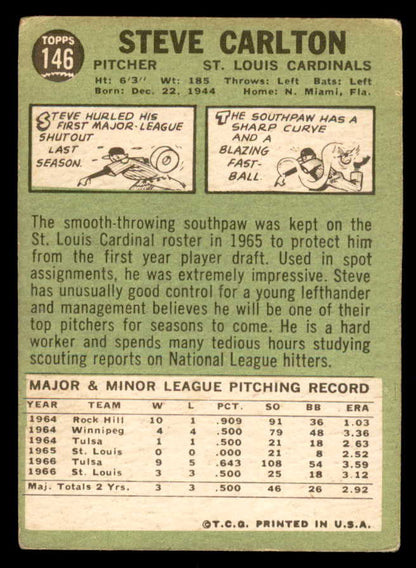 1967 Topps Baseball #146 Steve Carlton Cardinals VG 540973