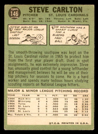 1967 Topps Baseball #146 Steve Carlton Cardinals FR-GD 540997