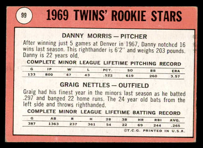 1969 Topps Baseball #099 Graig Nettles Twins EX-MT 541118