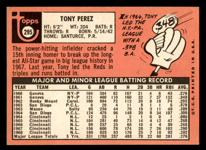 1969 Topps Baseball #295 Tony Perez Reds EX 541122