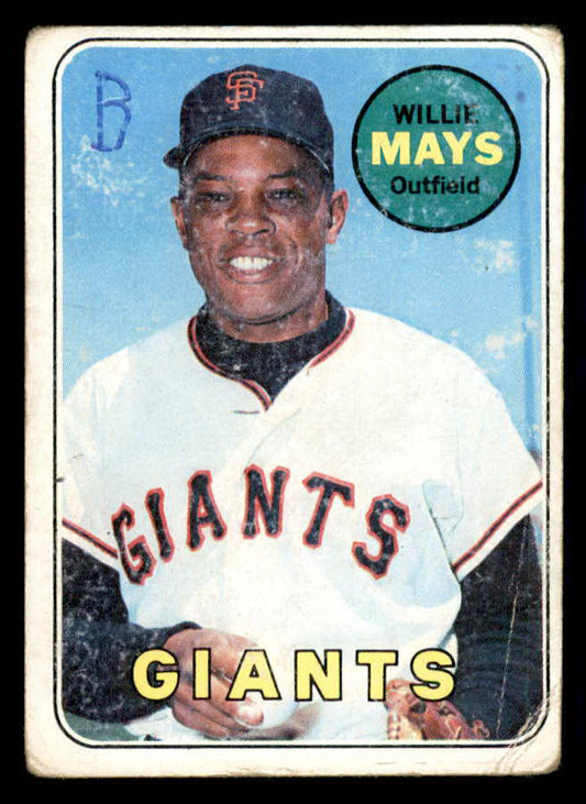 1969 Topps Baseball #190 Willie Mays Giants Poor 541126
