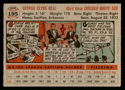 1956 Topps Baseball #195 George Kell White Sox EX-MT 541204