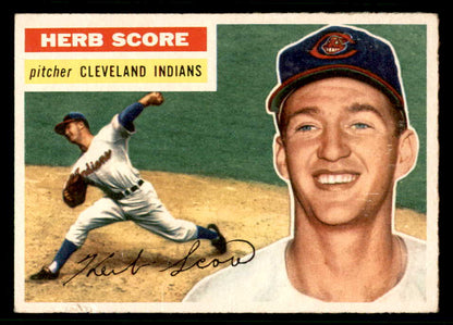 1956 Topps Baseball #140 Herb Score Indians VG-EX Gray 541239