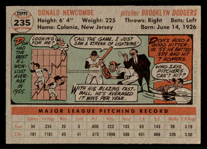 1956 Topps Baseball #235 Don Newcombe Dodgers NR-MT 541249