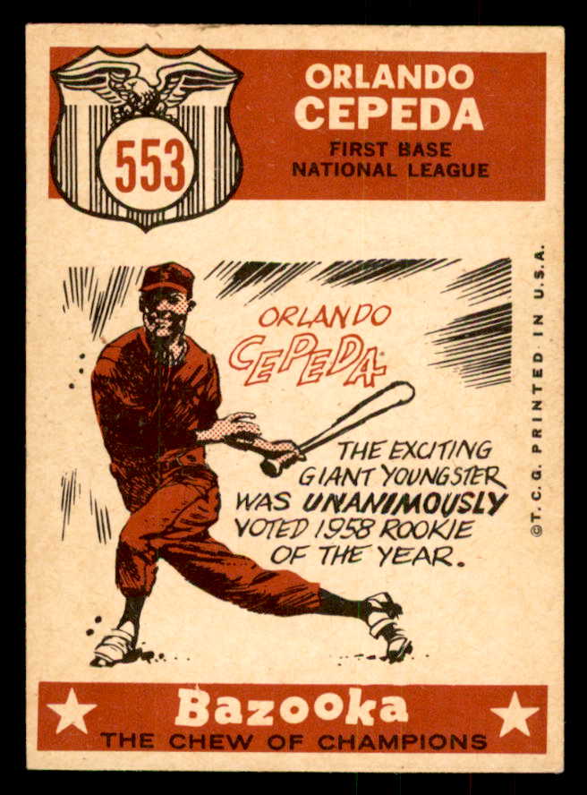 1959 Topps Baseball #553 Orlando Cepeda A.S. Giants VG-EX 541283