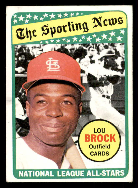 1969 Topps Baseball #428 Lou Brock A.S. Cardinals EX 541366