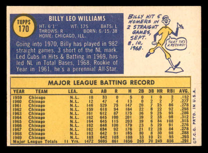 1970 Topps Baseball #170 Billy Williams Cubs EX-MT 541409