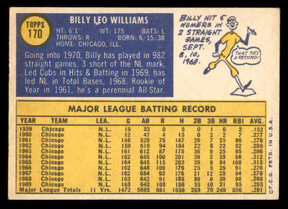 1970 Topps Baseball #170 Billy Williams Cubs EX 541410