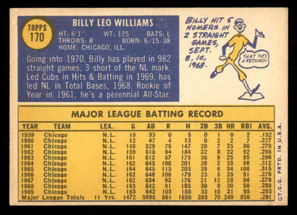 1970 Topps Baseball #170 Billy Williams Cubs EX+/EX-MT 541411