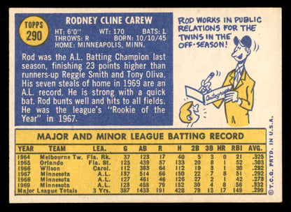 1970 Topps Baseball #290 Rod Carew Twins EX+/EX-MT 541469