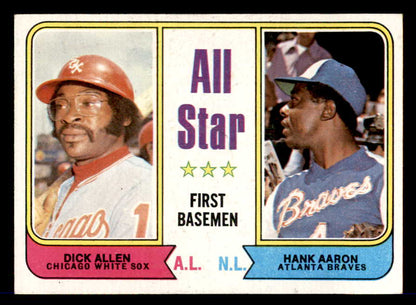 1974 Topps Baseball #332 Hank Aaron Dick Allen EX-MT 541570