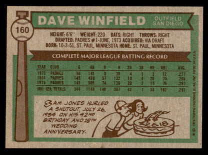 1976 Topps Baseball #160 Dave Winfield Padres EX-MT 541599