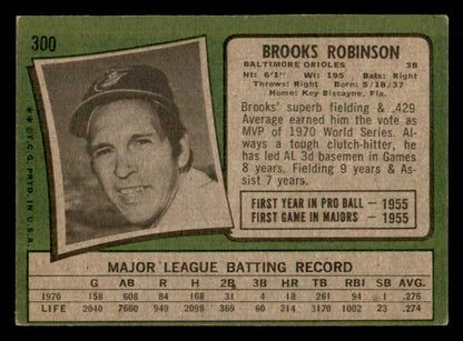 1971 Topps Baseball #300 Brooks Robinson Orioles EX 541659