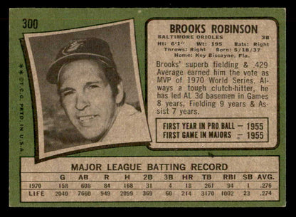 1971 Topps Baseball #300 Brooks Robinson Orioles EX 541661