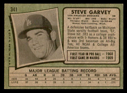 1971 Topps Baseball #341 Steve Garvey Dodgers EX+/EX-MT 541680