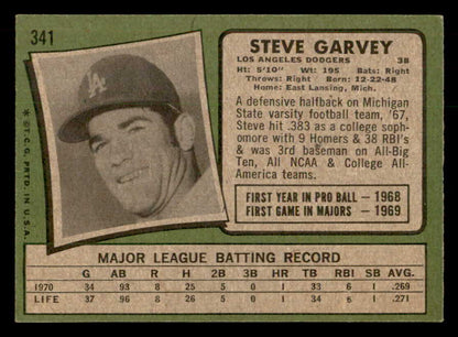 1971 Topps Baseball #341 Steve Garvey Dodgers EX 541697