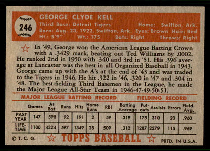 1952 Topps Baseball #246 George Kell Tigers VG-EX 541851