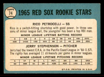 1965 Topps Baseball #074 Rico Petrocelli Red Sox EX 542088