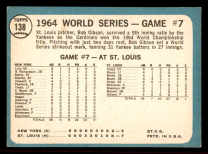 1965 Topps Baseball #138 World Series Game 7 Bob Gibson VG-EX 542089