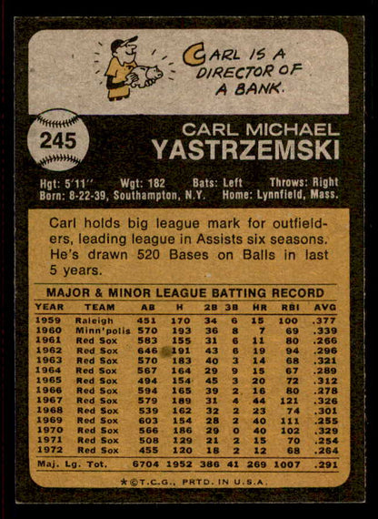 1973 Topps Baseball #245 Carl Yastrzemski Red Sox NR-MT 542215
