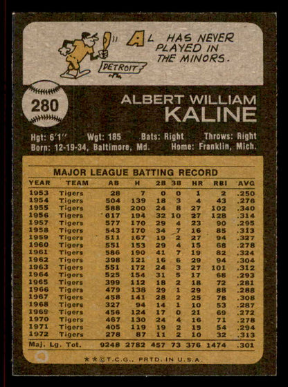 1973 Topps Baseball #280 Al Kaline Tigers NR-MT 542270