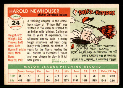 1955 Topps Baseball #024 Hal Newhouser Indians EX 542397