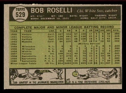 1961 Topps Baseball #529 Bob Roselli White Sox NR-MT 542764