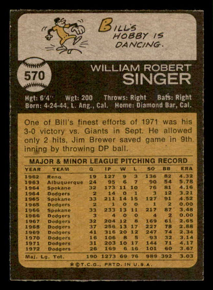 1973 Topps Baseball #570 Bill Singer Angels NR-MT 543188