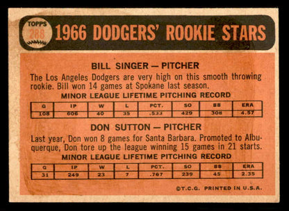1966 Topps Baseball #288 Don Sutton Dodgers VG 543260