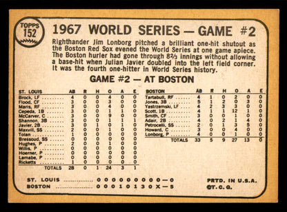 1968 Topps Baseball #152 World Series Game 2 Yastrzemski EX 543270