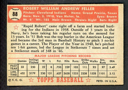 1952 Topps Baseball #088 Bob Feller Indians EX-MT 543303