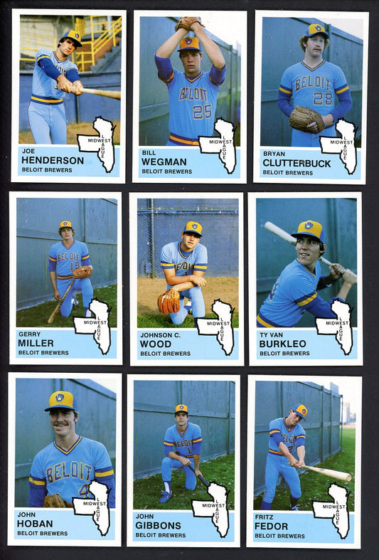 1982 Fritsch Beloit Brewers Complete Set Bill Wegman 543485