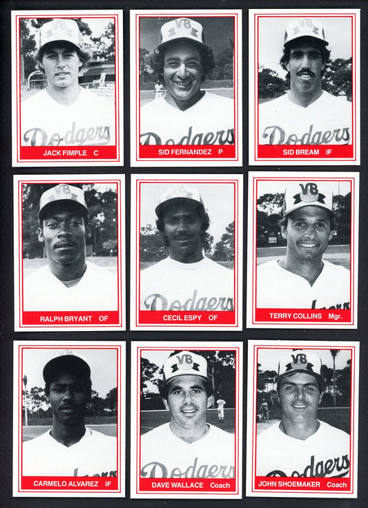 1982 TCMA Vero Beach Dodgers Complete Set Sid Fernandez 543528
