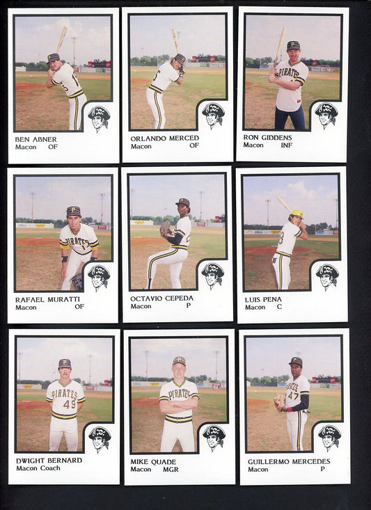 1986 Pro Card Macon Pirates Complete Set Orlando Merced 543700