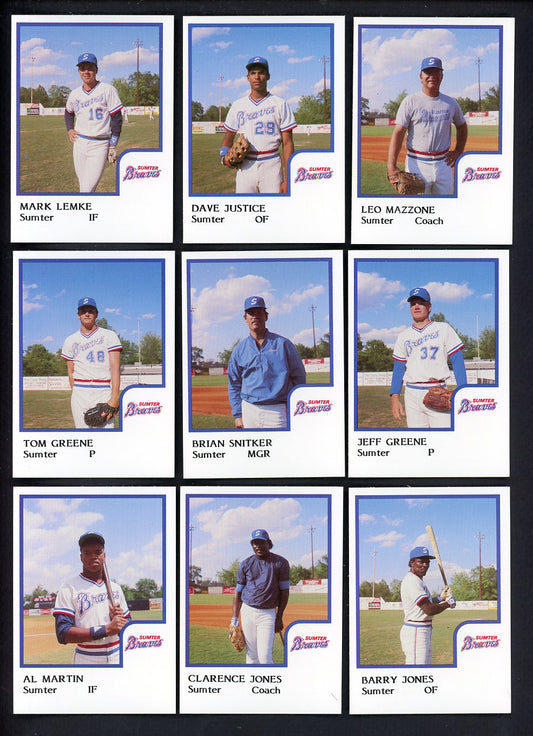 1986 Pro Card Sumter Braves Complete Set David Justice 543734