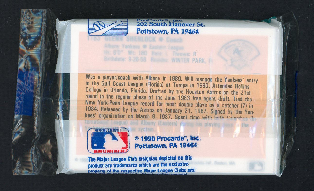 1990 Pro Card Albany Yankees Complete Set Scott Kamieniecki 543763