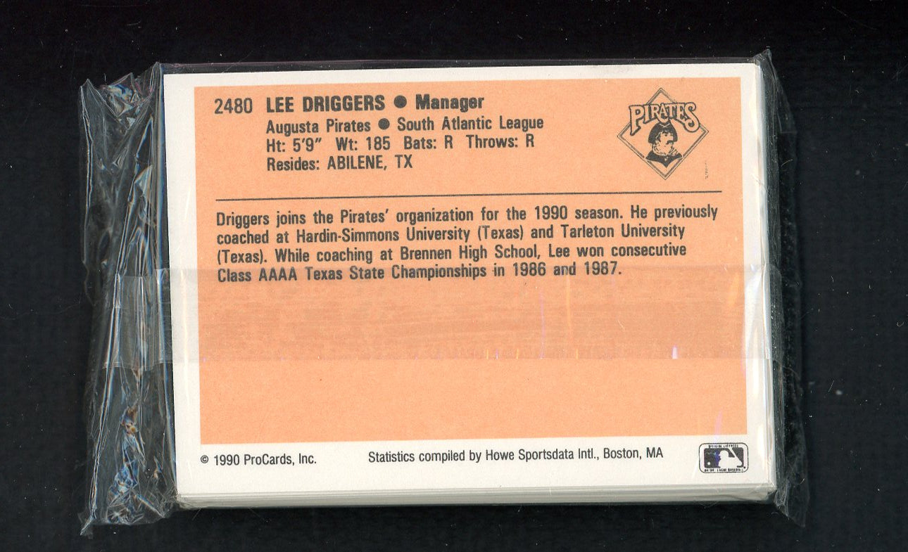 1990 Pro Card Augusta Pirates Complete Set Willie Greene 543768